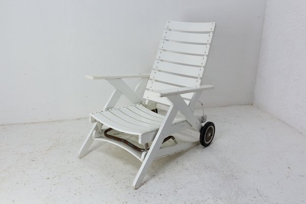 Beech Transat Deck Chair or Patio Lounger, France, 1960-RIU-1263702