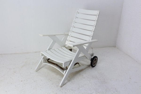 Beech Transat Deck Chair or Patio Lounger, France, 1960-RIU-1263702