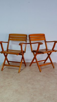 Beech Wood Garden Armchairs by Sollinger, Germany, 1940, Set of 2-KK-1240994