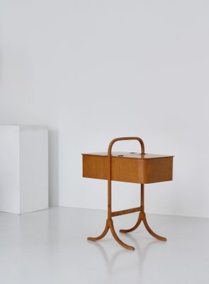 Beechwood and Leather Sewing Box attributed to Søren Hansen for Fritz Hansen, Denmark, 1933-WRF-1411167