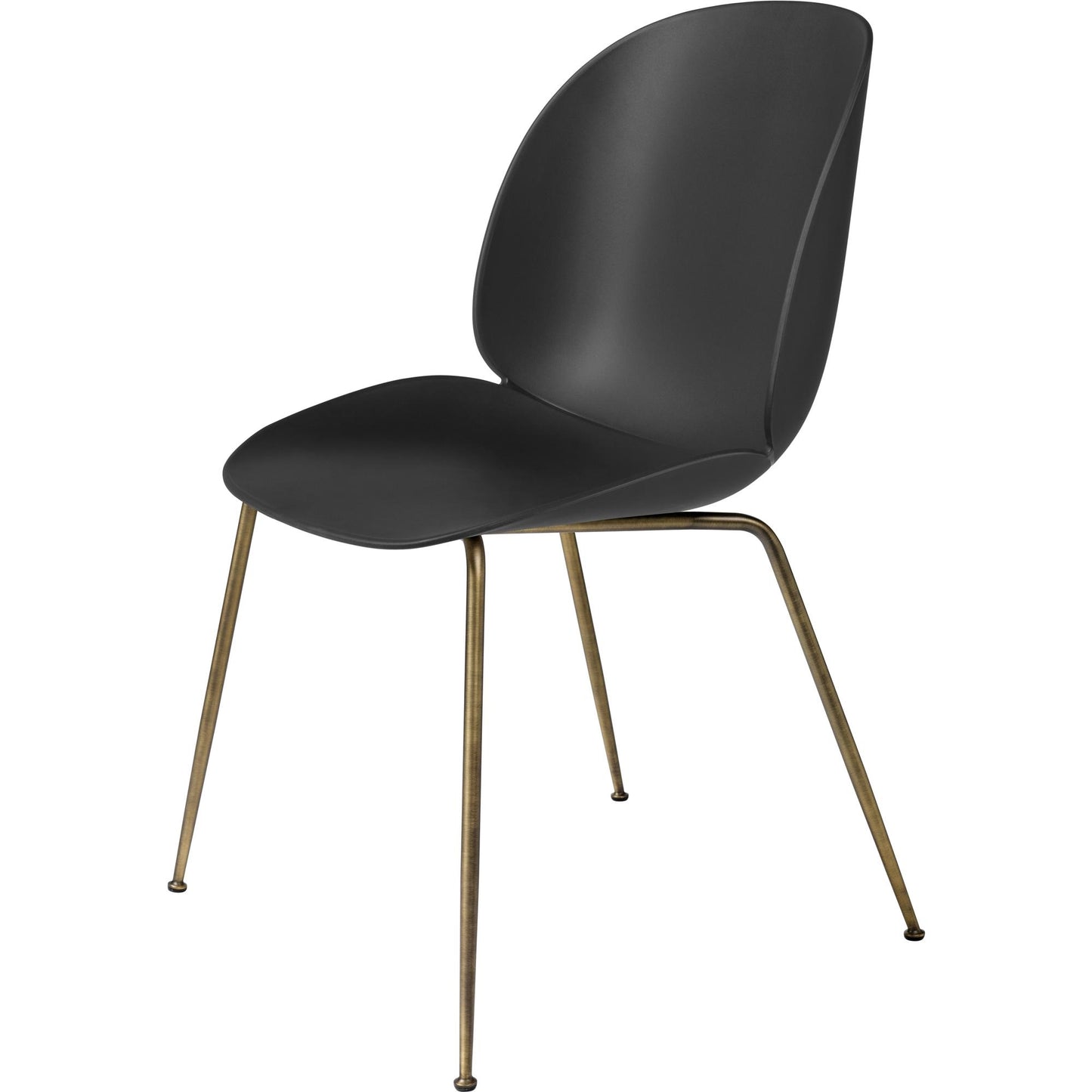 Beetle Dining Chair Conic Base Antique Brass by GUBI #Antique Brass/ Black