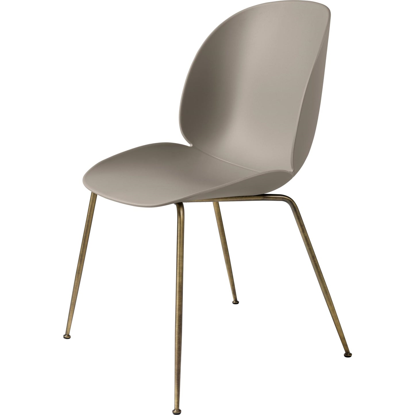 Beetle Dining Chair Conic Base Antique Brass by GUBI #Antique Brass/ New Beige