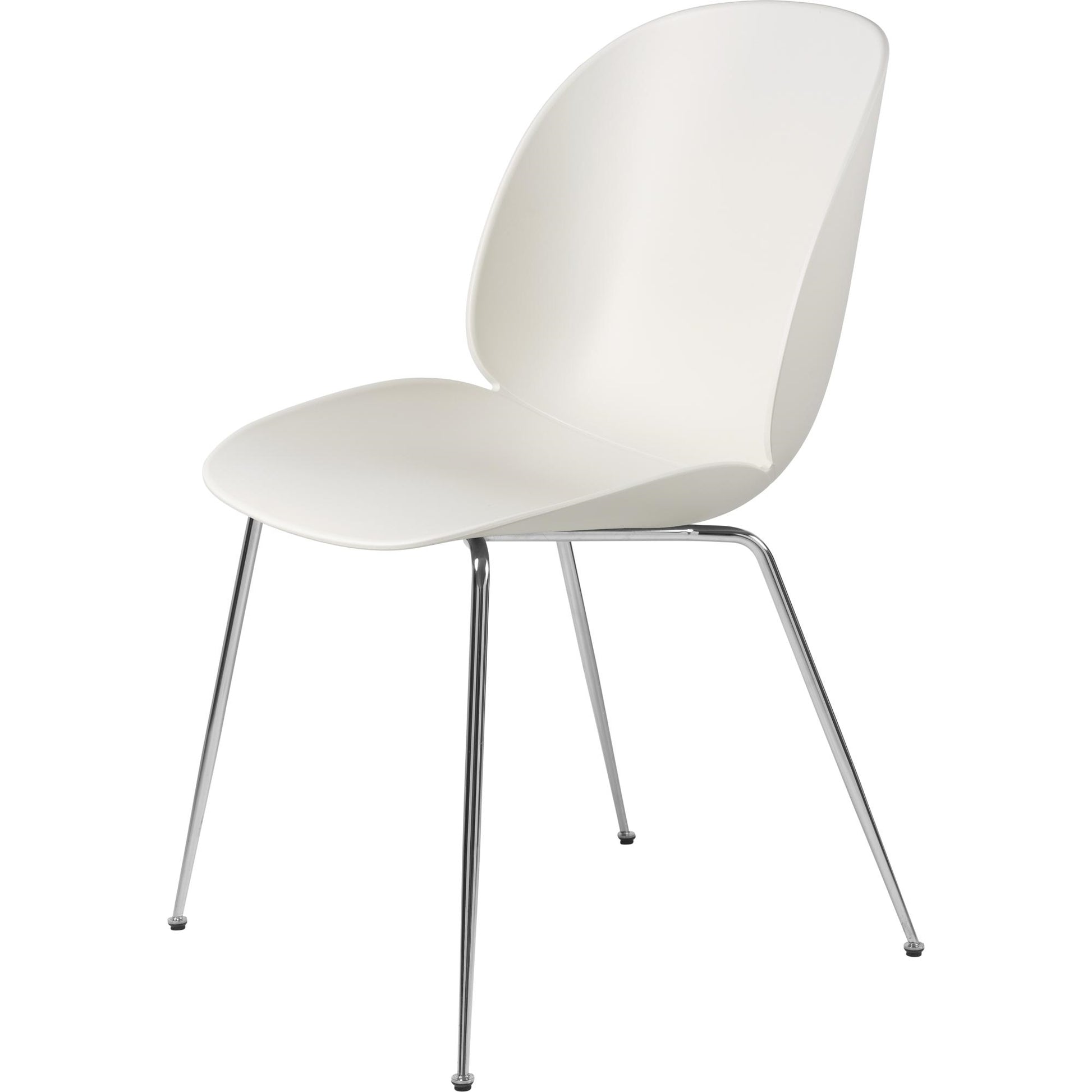 Beetle Dining Chair Conic Base Chrome by GUBI #Chrome/ Alabaster White