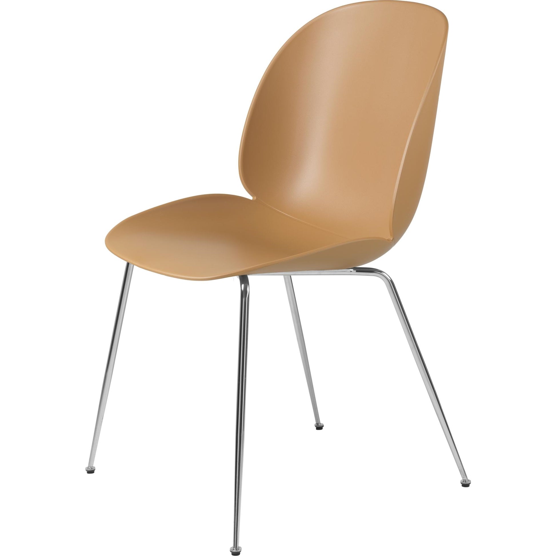 Beetle Dining Chair Conic Base Chrome by GUBI #Chrome/ Amber Brown