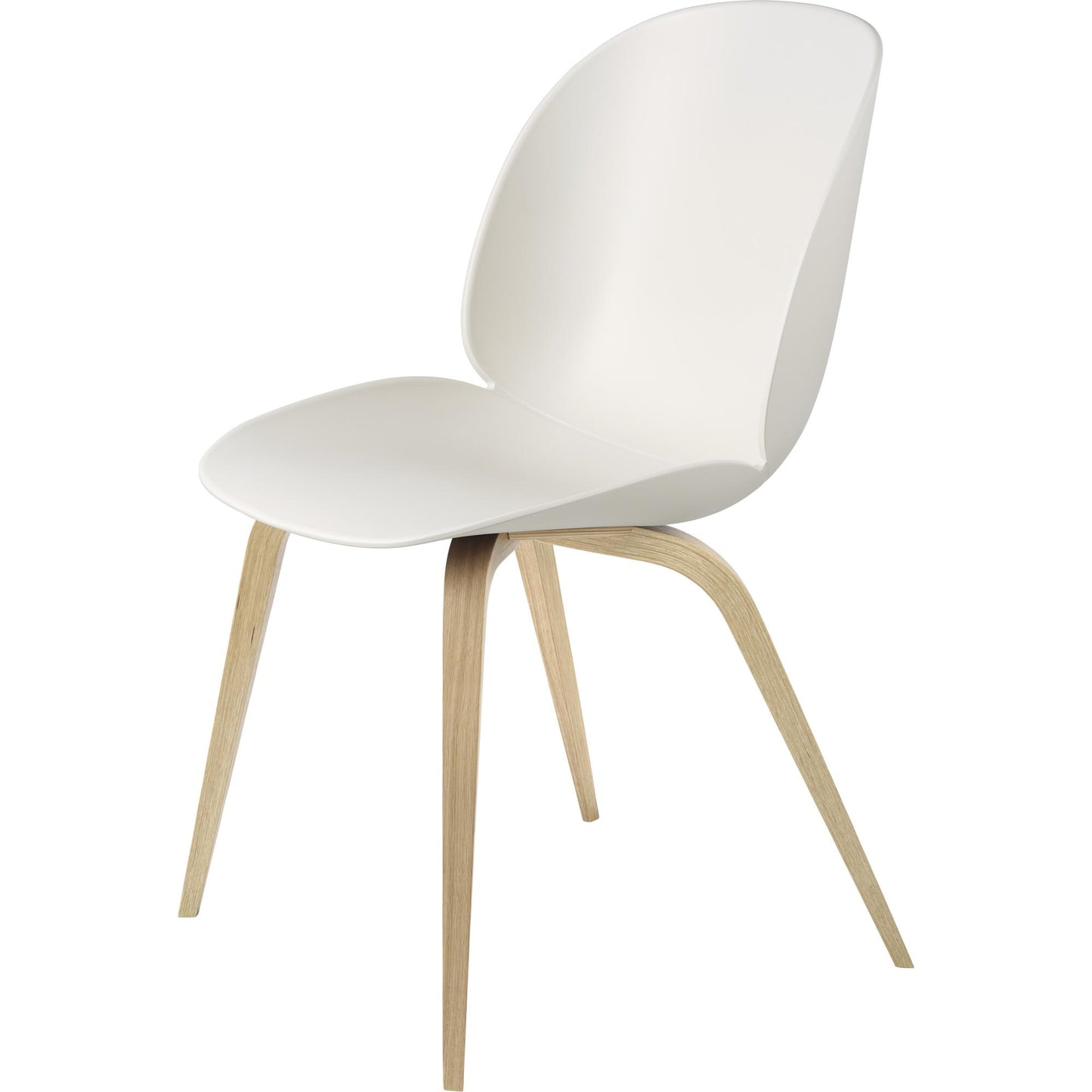 Beetle Dining Chair Wooden Base Oak Semi Matt by GUBI #Oak Semi Matt/ Alabaster White