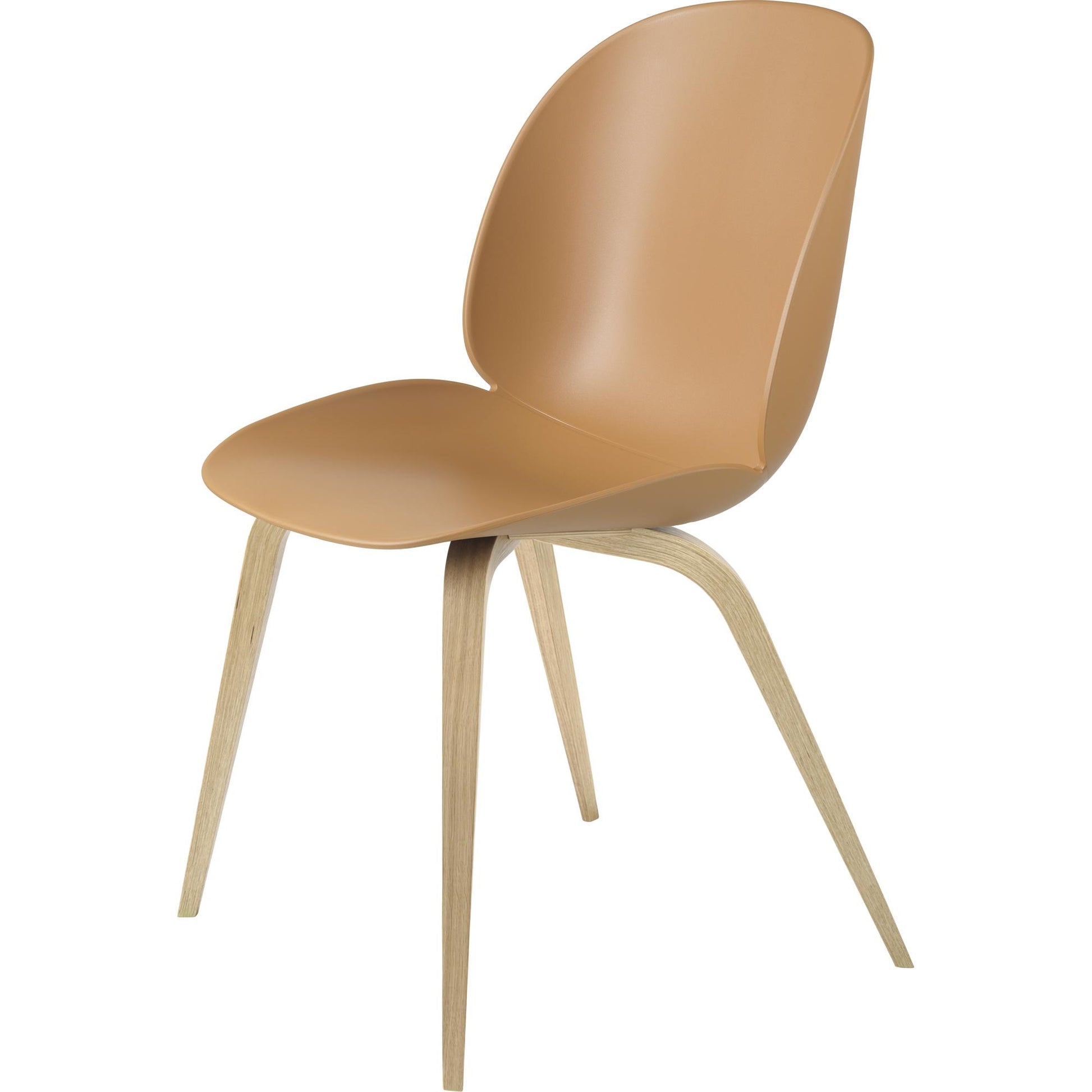 Beetle Dining Chair Wooden Base Oak Semi Matt by GUBI #Oak Semi Matt/ Amber Brown