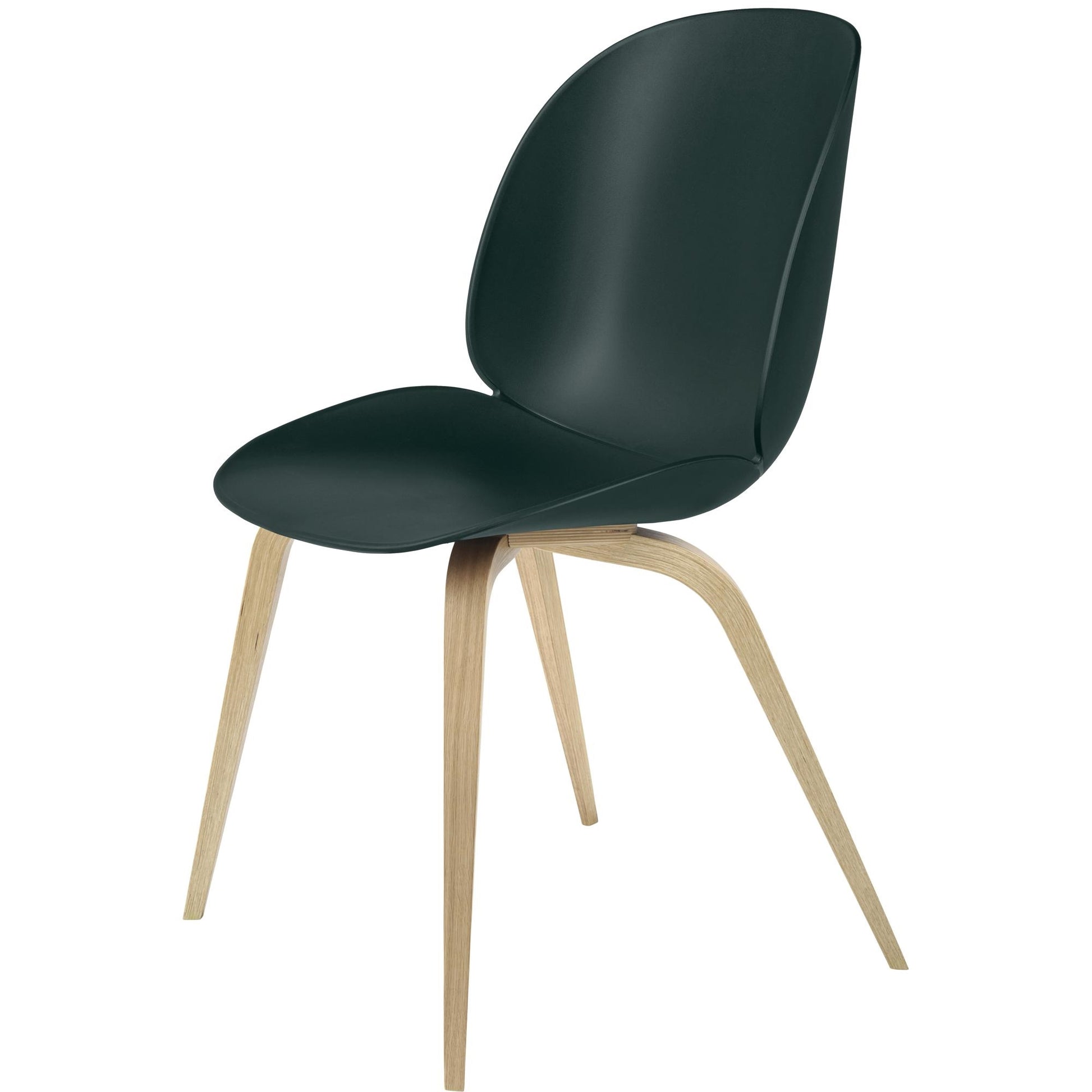 Beetle Dining Chair Wooden Base Oak Semi Matt by GUBI #Oak Semi Matt/ Dark Green