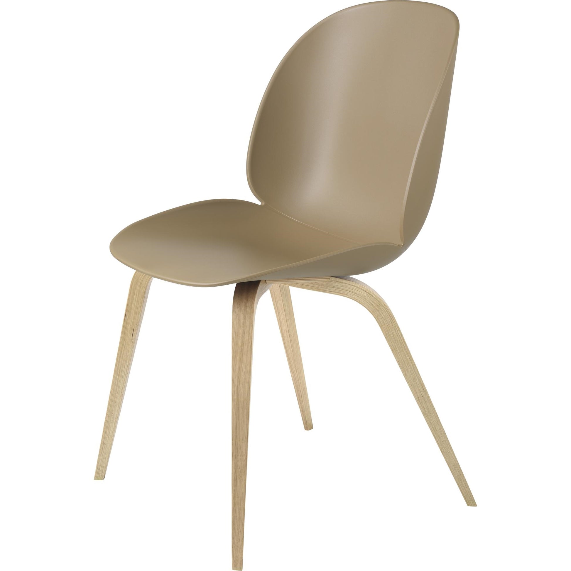 Beetle Dining Chair Wooden Base Oak Semi Matt by GUBI #Oak Semi Matt/ Pebble Brown