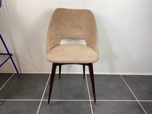 Beige Barrel Chair with Compass Feet, 1960s-ZYJ-1268552