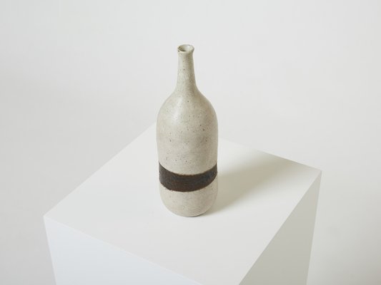 Beige Brown Glazed Stoneware Ceramic Vase from Bruno Gambone, 1970s-YJA-1401194