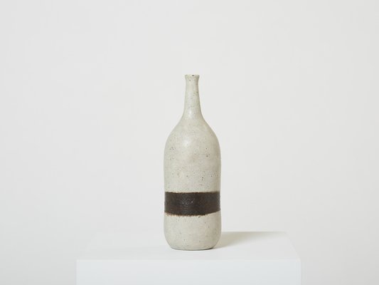 Beige Brown Glazed Stoneware Ceramic Vase from Bruno Gambone, 1970s-YJA-1401194