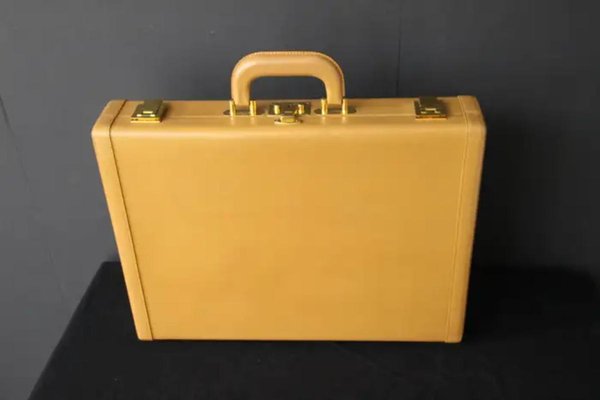 Beige Leather Briefcase from Hermès, 1990s-YF-1759552