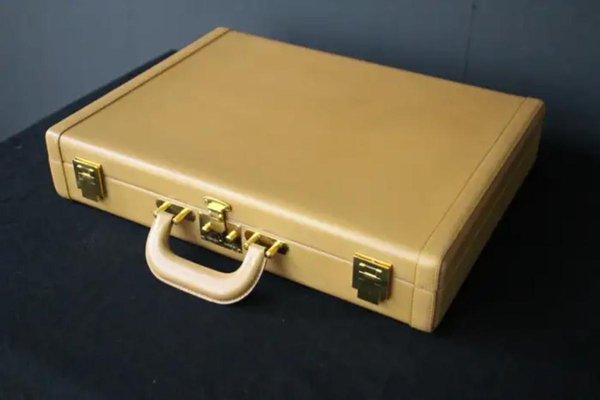 Beige Leather Briefcase from Hermès, 1990s-YF-1759552