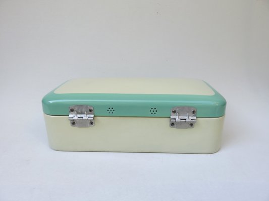 Beige & Mint Green Bread Box, 1950s-EY-1168222