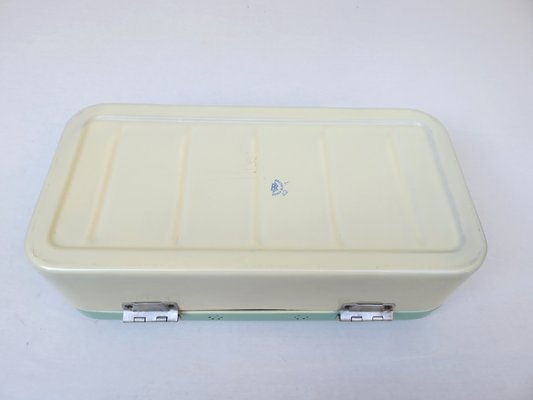 Beige & Mint Green Bread Box, 1950s-EY-1168222