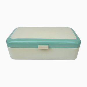 Beige & Mint Green Bread Box, 1950s-EY-1168222