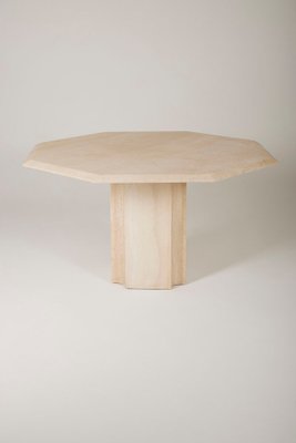 Beige Octagonal Travertine Table-QAC-2020257