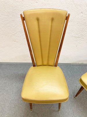 Beige Vinyl & Beech Upholstered Dining Chairs from N.F. Ameublement, 1950s, Set of 2-JDR-1125914