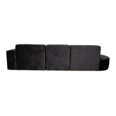 Belagio Corner Sofa with Chaise Longue in Black Velvet from IconX Studios-RQW-1748106