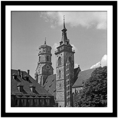 Belfries of Collegiate Church at Stuttgart, Germany, 1935-DYV-987249