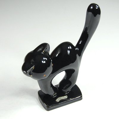 Belgian Art Deco Ceramic Cat Figurine, 1930s-GIW-1701996