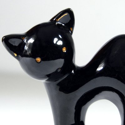 Belgian Art Deco Ceramic Cat Figurine, 1930s-GIW-1701996