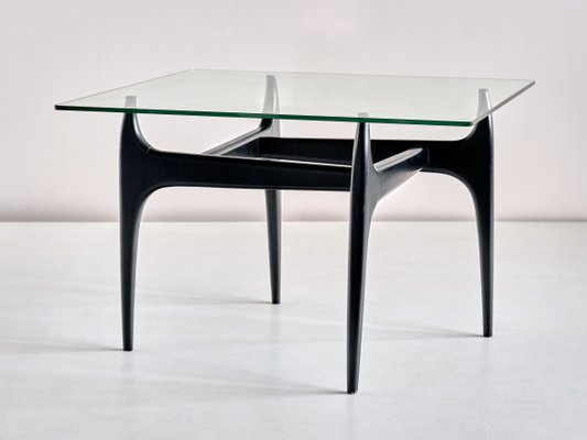 Belgian Black Lacquered Wood Coffee Table by Jos de Mey for Luxus, 1957-FMT-875912