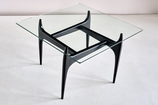 Belgian Black Lacquered Wood Coffee Table by Jos de Mey for Luxus, 1957-FMT-875912