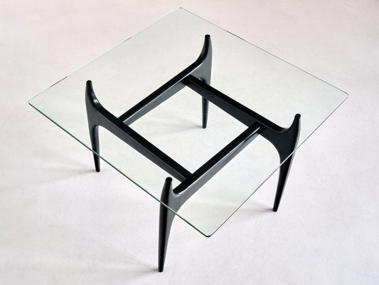 Belgian Black Lacquered Wood Coffee Table by Jos de Mey for Luxus, 1957-FMT-875912