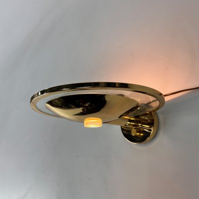 Belgian Brass and Glass Wall Lamp, 1970s-RMX-2019815