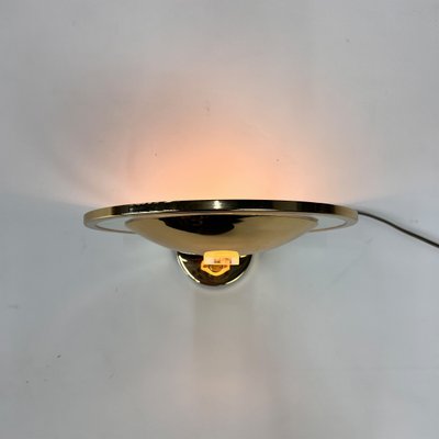 Belgian Brass and Glass Wall Lamp, 1970s-RMX-2019815