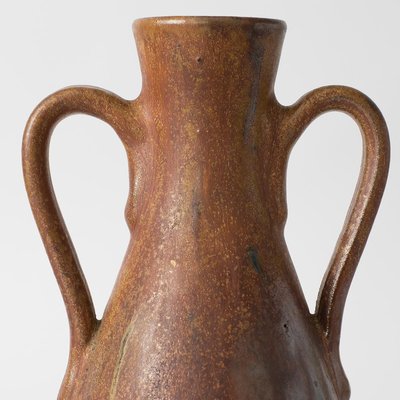 Belgian Brown Glazed Ceramic Vase by Pierre Biron, 1930s-IXK-1080262