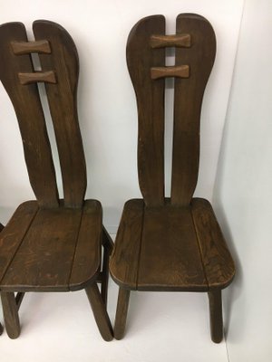 Belgian Brutalist Dining Chairs from De Puydt, 1970s, Set of 4-BGP-934895