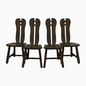 Belgian Brutalist Dining Chairs from De Puydt, 1970s, Set of 4-BGP-934895