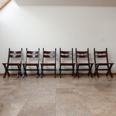 Belgian Brutalist Dining Chairs, Set of 6-JRP-899667