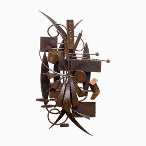 Belgian Brutalist Metal Welder Wall Art Sculpture, 1960s-JE-1738695