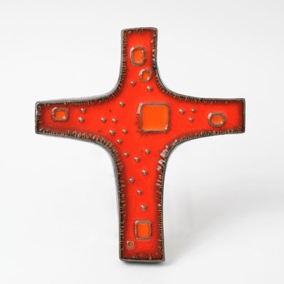 Belgian Ceramic Cross from Perignem, 1960s-IXK-937637