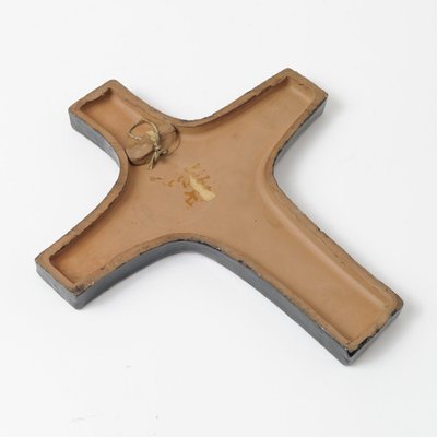 Belgian Ceramic Cross from Perignem, 1960s-IXK-937637