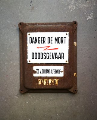 Belgian Enamel Danger Sign, 1930s-FW-587457