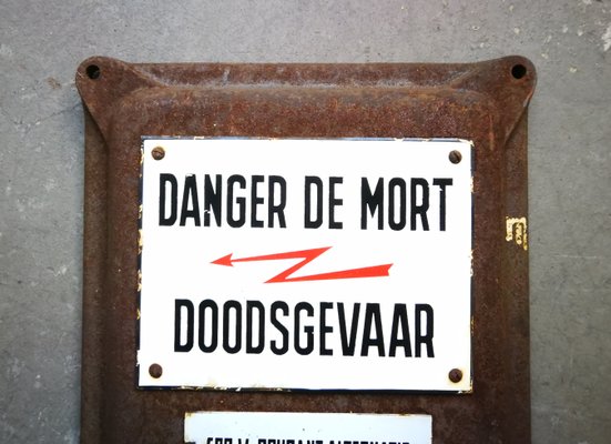 Belgian Enamel Danger Sign, 1930s-FW-587457