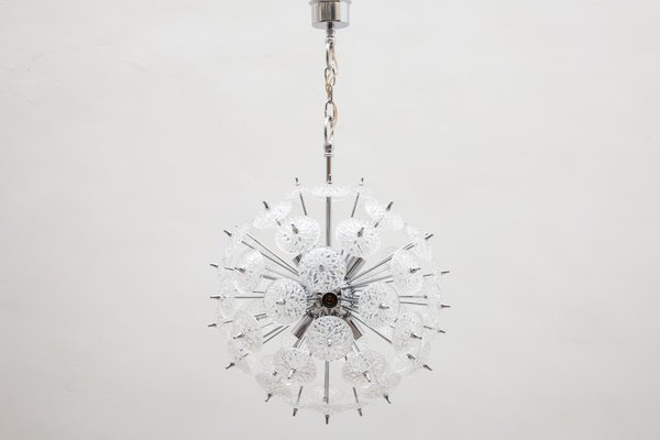 Belgian Floral Starburst Sputnik Chandelier from Val Saint Lambert, 1969-KL-620480