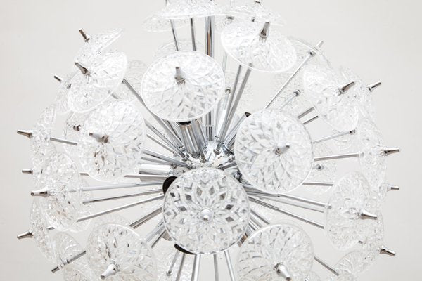 Belgian Floral Starburst Sputnik Chandelier from Val Saint Lambert, 1969-KL-620480