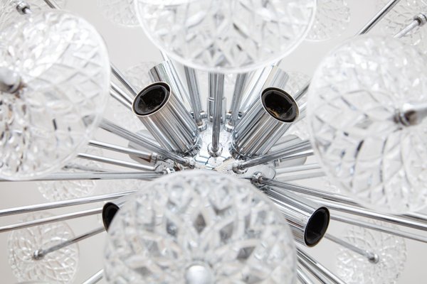 Belgian Floral Starburst Sputnik Chandelier from Val Saint Lambert, 1969-KL-620480