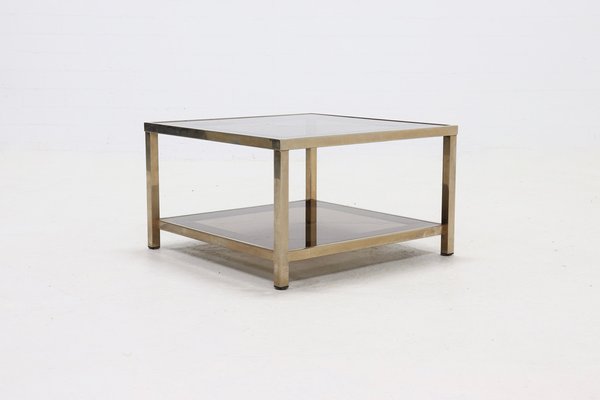 Belgian Gold-Plated Coffee Table from Belgo Chrome / Dewulf Selection, 1970s-VV-1713095