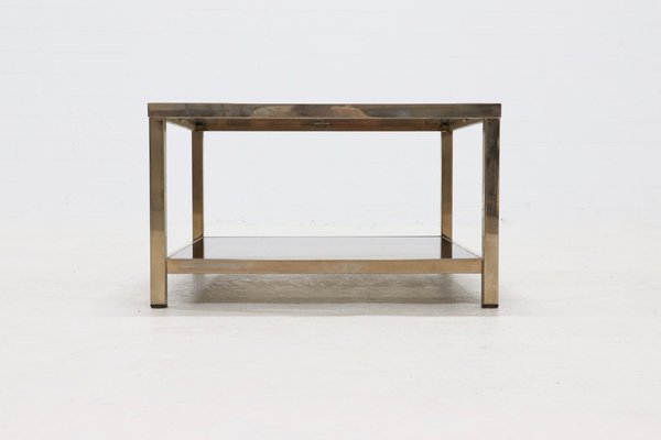 Belgian Gold-Plated Coffee Table from Belgo Chrome / Dewulf Selection, 1970s-VV-1713095