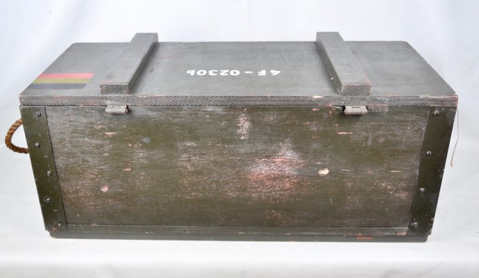 Belgian Military Wooden Box, 1960s-ROJ-550894