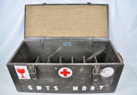 Belgian Military Wooden Box, 1960s-ROJ-550894