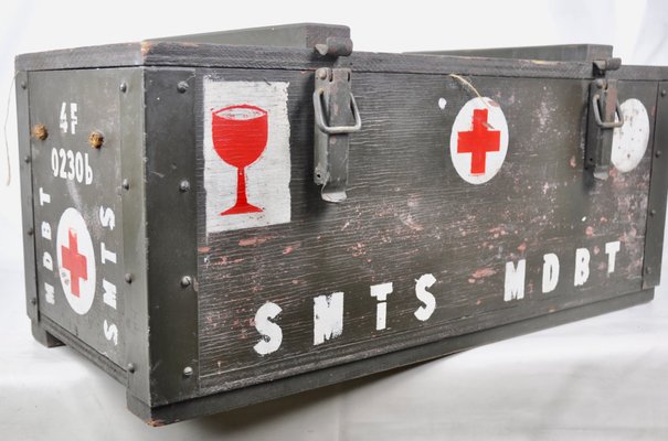 Belgian Military Wooden Box, 1960s-ROJ-550894