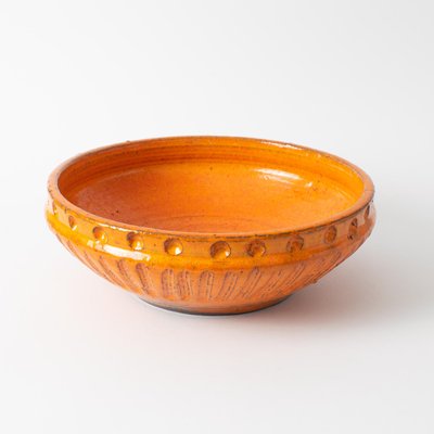 Belgian Orange Ceramic Bowl from Keramar, 1970s-IXK-1436426