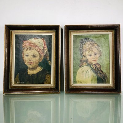 Belgian Paintings by M. J. Declerck, 1948, Set of 2-LCQ-1192805